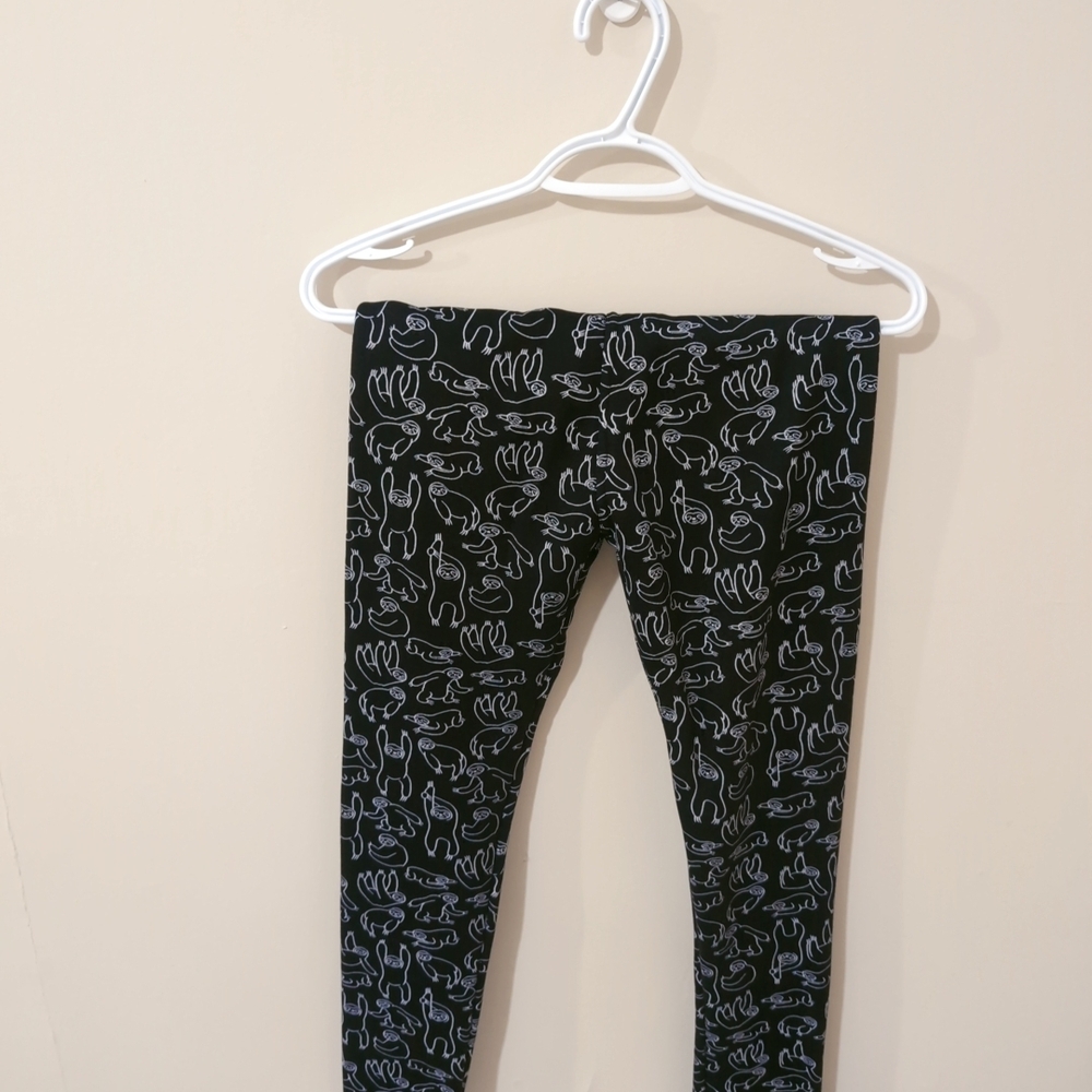 Black Leggings with White Animal Print